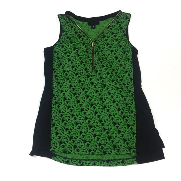 WS103 Worthington Tiger Print Zipper Blouse S - Picture 1 of 4